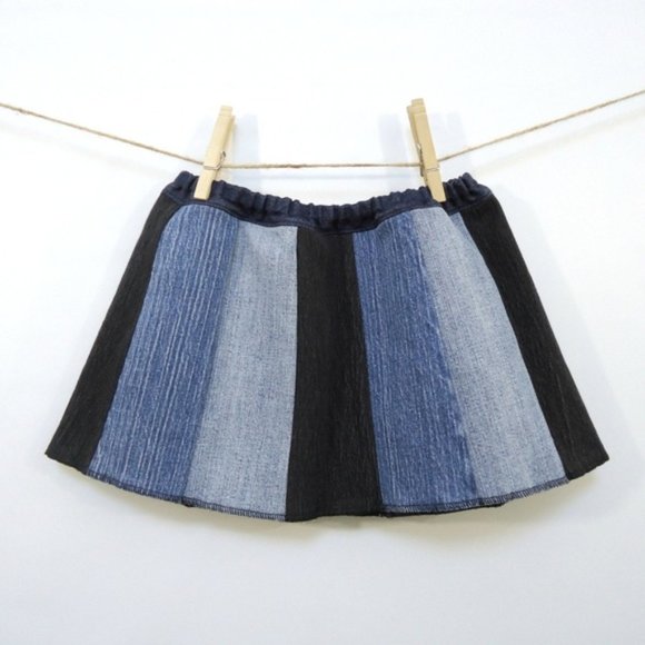 Girls Denim Skirt - Patchwork - 5/6 - Picture 1 of 3